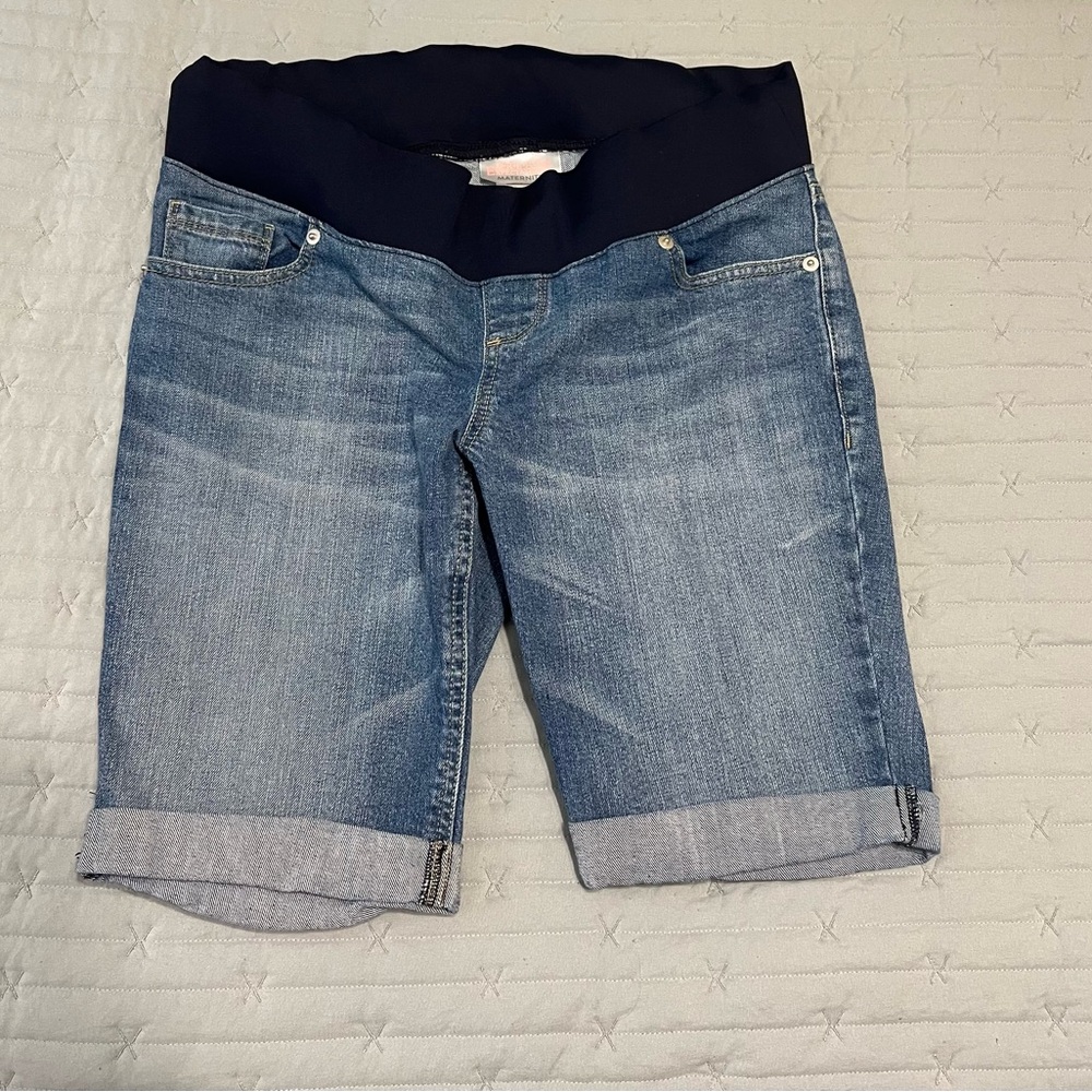 Blue Denim Maternity Shorts